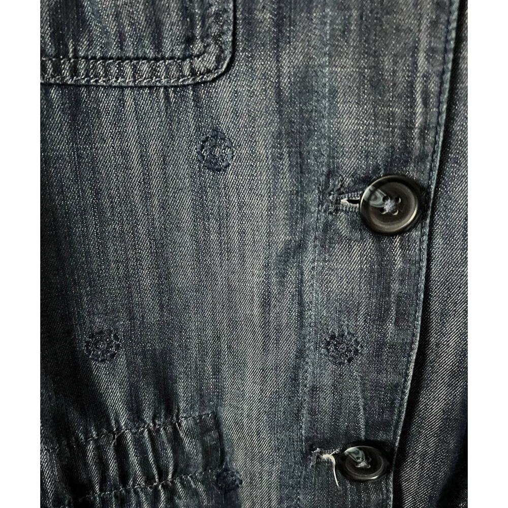 Talbots Chambray Safari Style Jacket With Embroid… - image 3